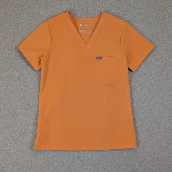 FIGS Scrub Set Women's XS Shaka Orange Catarina Top Zamora Jogger Bottom - Picture 2 of 15